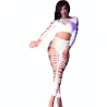 Chilirose - Cr 3654 Top & Leggins Blanc S/M